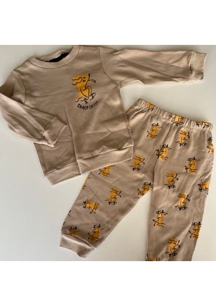 MYS4201 Erkek Çocuk %100 Pamuk 2 Iplik Açık Kahve Eşofman Takımı modelleri