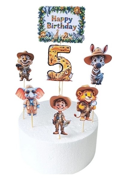 Safari Pasta Süsü 5 Yaş | Safari Doğum Günü Konsepti | Safari Hayvanlari Temali Doğum Günü