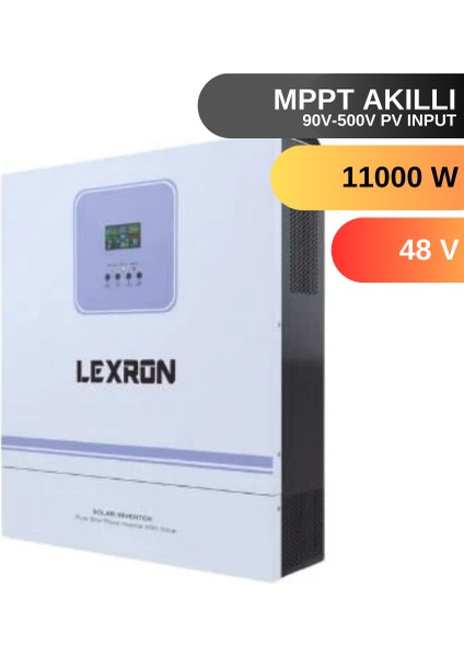 11 Kw 11000 W Watt 2 x 100A Tam Sınus Mppt Akıllı Inverter 120-500V Hv