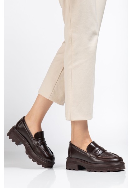 746-759 Kahve Yanki Yüksek Tabanlı Loafer Ayakkabı modelleri