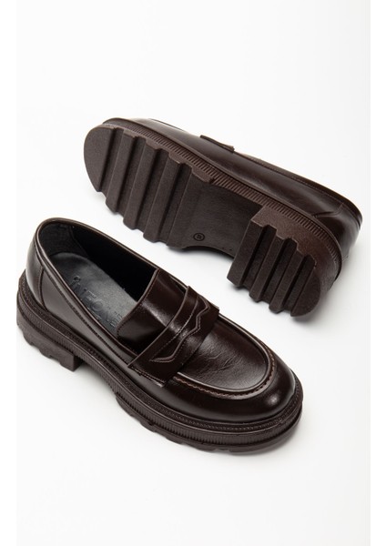 746-759 Kahve Yanki Yüksek Tabanlı Loafer Ayakkabı fırsatları