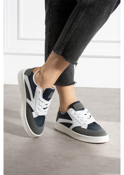 Kadın Bağcıklı Spor Ayakkabı Sneaker Günlük Okul 121NAV