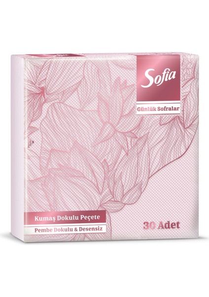 Kumaş Dokulu Peçete Pembe 30'lu 2 Adet