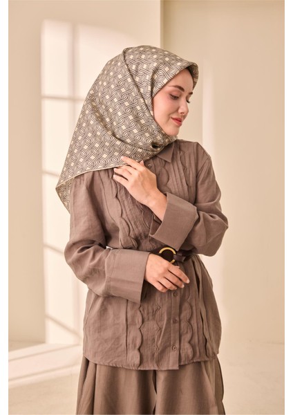 Twill Ipek Eşarp - 11479-03 Krem modelleri