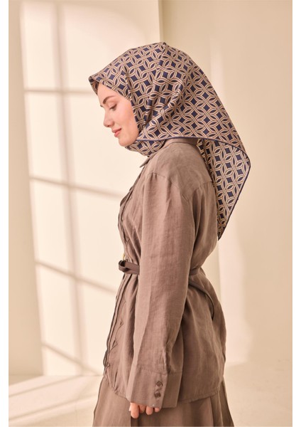 Twill Ipek Eşarp - 11479-39 Lacivert Vizon modelleri