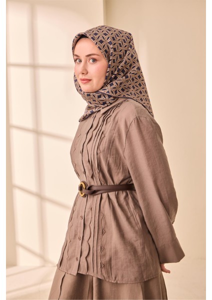 Twill Ipek Eşarp - 11479-39 Lacivert Vizon indirimleri