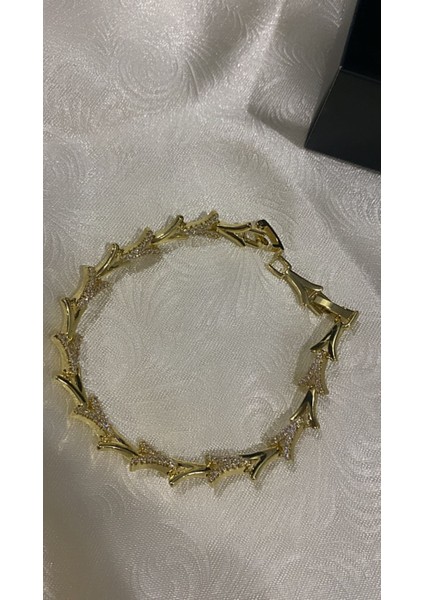 Çelik Altın Kaplama Taşlı Bileklik modelleri