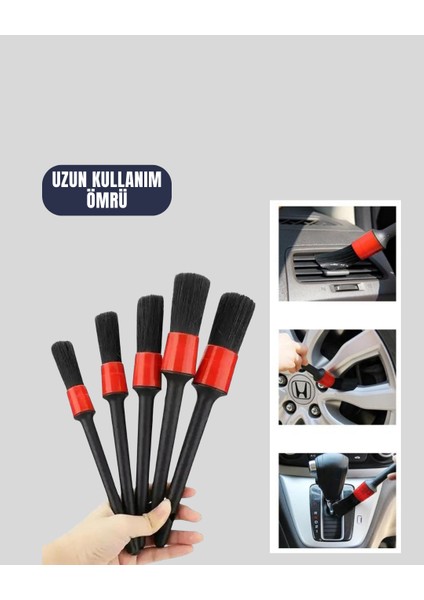 5 Boy Fırçalı Araba Temizlik Seti-Derin Temizlik Sağlayan Yumuşak Fırçalar - M759K830-R36759 fiyatları