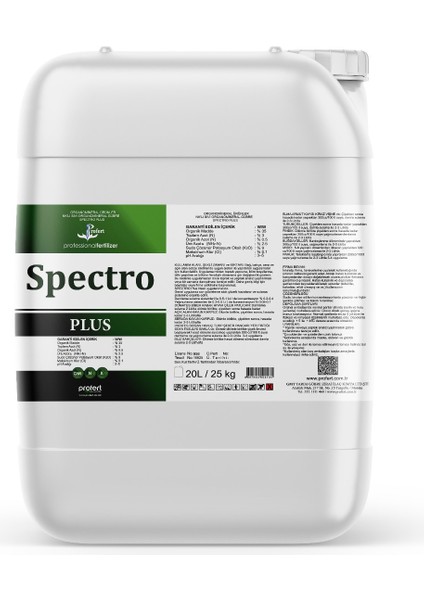 Spectro Plus 5 Lt – Organik Madde + Azot + Potasyum Içerikli Sıvı Organomineral Gübre – Yüksek Etki ve Kalite Artışı
