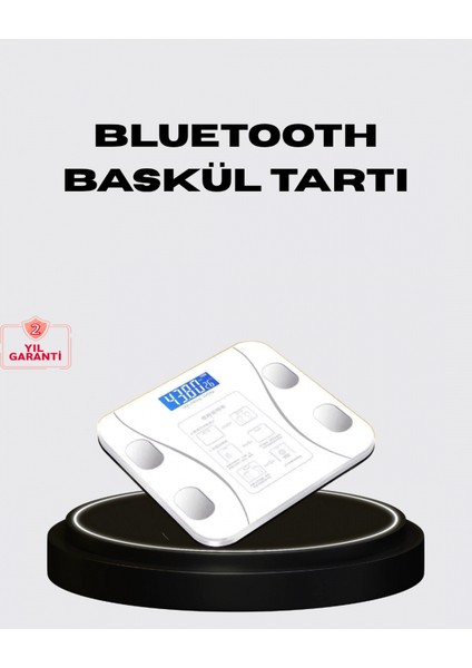 Akıllı Dijital Baskül – Bluetooth Bağlantılı, 8 Ölçüm Verili, Akıllı Vücut Analiz Tartısı
