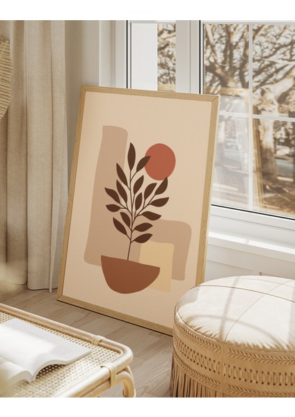 Geometrik Formlarda Yaprak Tasarımı Çerçerve Görünümlü 3'lü Mdf Poster fiyatları