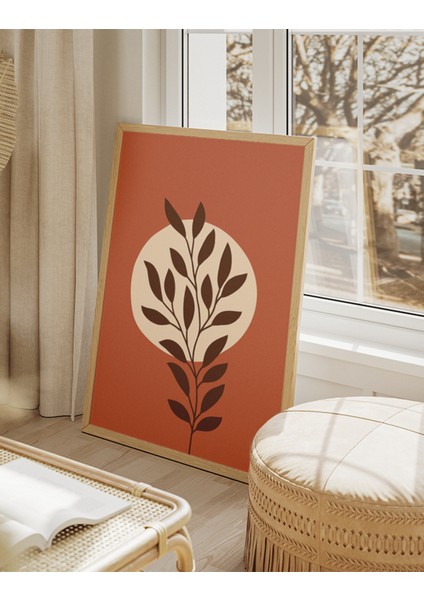 Geometrik Formlarda Yaprak Tasarımı Çerçerve Görünümlü 3'lü Mdf Poster modelleri