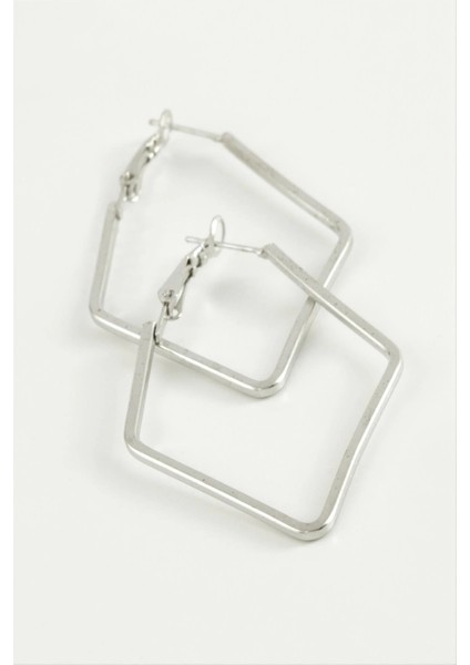 Dörtgen Halka Küpe 5 cm