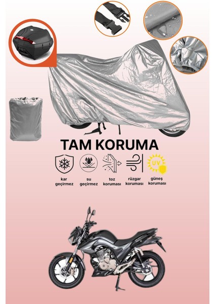 Gri Arka Çanta Uyumlu Mondial 125 Drift L Uyumlu Motor Brandası, Koruyucu Örtü