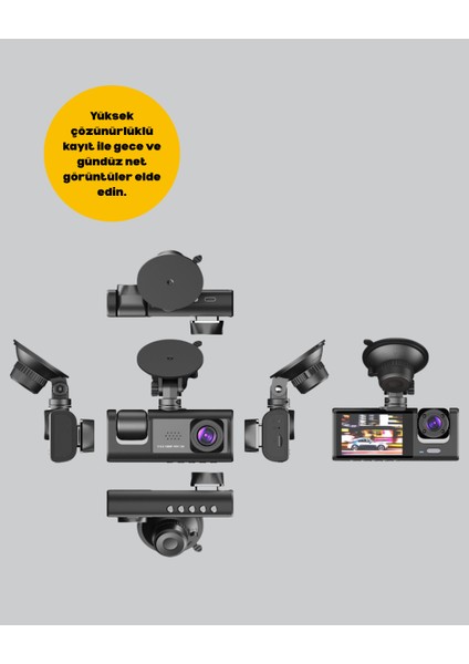 Full Hd Araç Kamerası Çift Yönlü Kayıt ve Darbe Sensörü - T980G359-Z68980 fırsatları