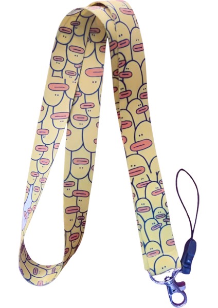 Sarı Ördekler Desenli Boyun Askı Ipi ve Telefon Askısı + Kartlık