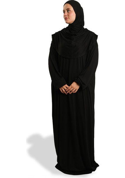 Siyah Tek Parça Namaz Elbisesi Viskon Düz 2503_01 fiyatları