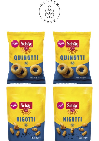 Glutensiz Nigotti Çörekotlu Kraker X2 + Glutensiz Quinotti Kinoalı Kraker X2