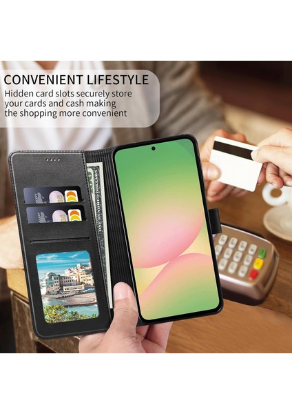 Samsung Galaxy S23 Fe Uyumlu Ekran Koruyuculu Kılıf Kapaklı Kartlıklı Deri Görünümlü Standlı Kapak fırsatları
