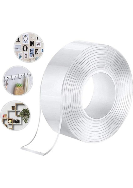 Çift Taraflı Ultra Güçlü Yapışkan Şeffaf Bant Nano Özellikli 2 Metre Iz Bırakmaz Yapıştırıcı Bant modelleri