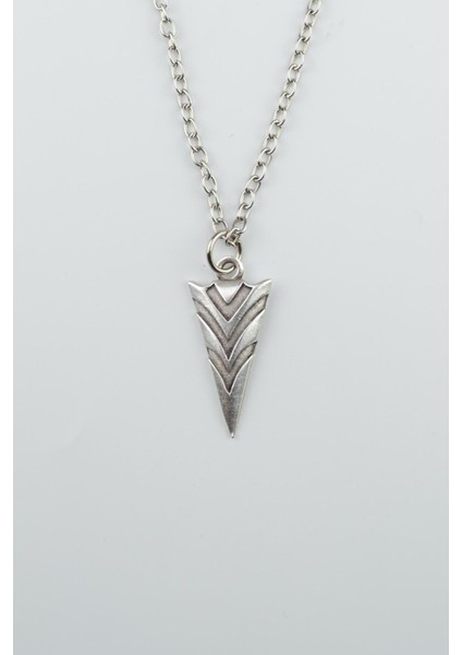 Ok ucu Gümüş Kaplama Düz Zincir Kolye