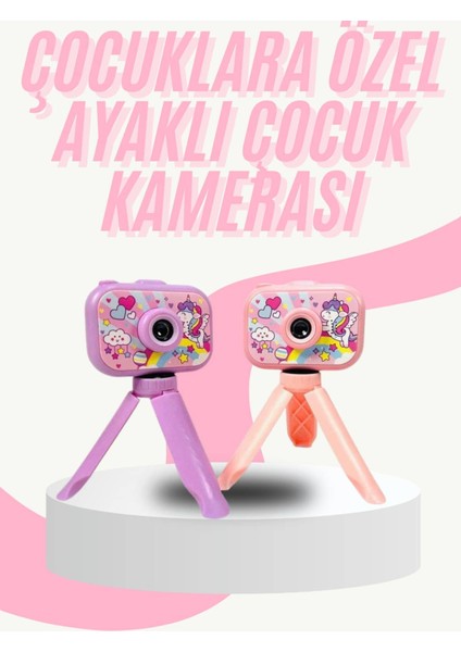 Çocuk Için Eğitici Video Kamera Ayaklı Mini Fotoğraf Makinesi - MCT7868-2719