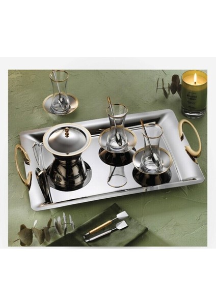 Heybeli Gold Çay Tabağı 6'lı Set 304 - 18/10