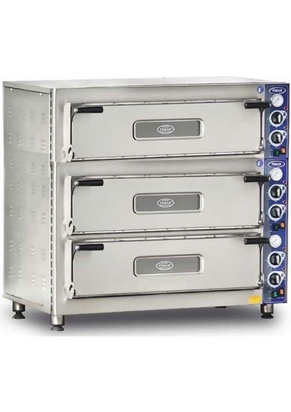Pizza Fırını 3 Katlı Tüplü 4 + 4 + 4 Model 62 x 62 (Cm) Iç Ebat