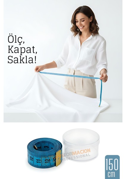 150 cm Plastik Kutulu Mezura – Esnek, Dayanıklı, Dikiş ve Ölçüm Için Pratik Şerit Metre 722323