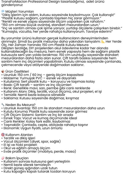 150 cm Plastik Kutulu Mezura – Esnek, Dayanıklı, Dikiş ve Ölçüm Için Pratik Şerit Metre 722323 fiyatları