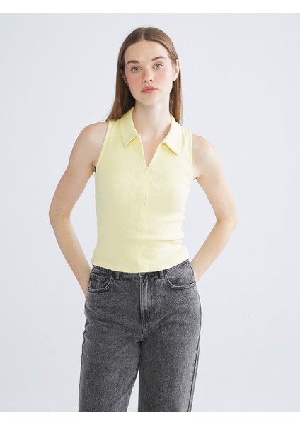 Yeni Sezon Polo Yaka Fitilli Kadın Atlet