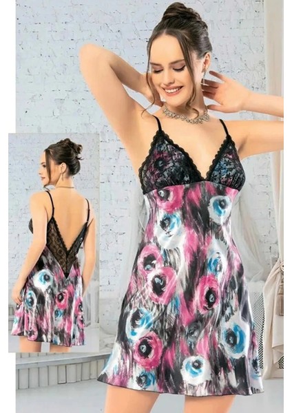 Özel Üretim Rahat Şık Kadın Seksi Fantezi Cezbedici Desenli Mini Gecelik