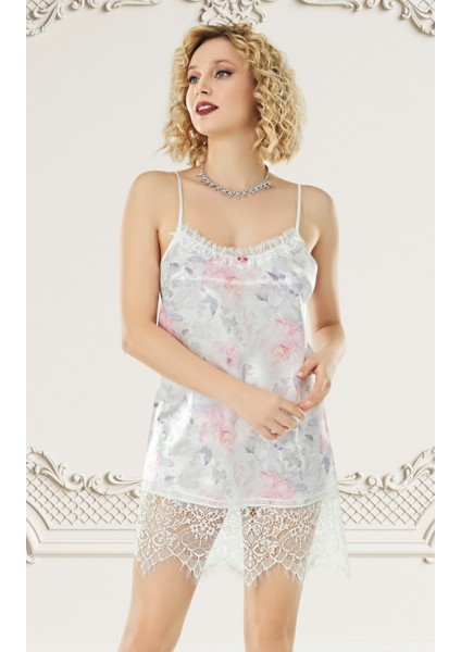 Özel Seri Tüllü Dantel Detaylı Erotik Fantezi Seksi Rahat Şık 2'li Takım - Gecelik ve Sabahlık