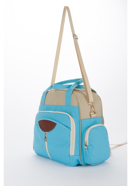 Geniş Hacimli Çok Bölmeli Anne Bebek Bakım Çantası – Sırt ve Omuz Kullanımlı Termal Biberon Gözlü