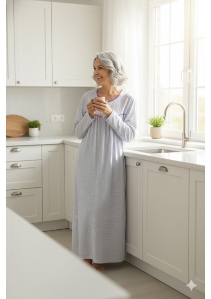 Kadın Boydan Anne Gecelik Elbise %100 Pamuk Çiçekli Desenli Rahat ve Tam Kalıp fiyatları