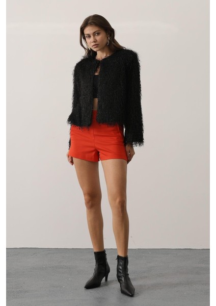 Kadın Bisiklet Yaka Astarlı Sakal Ip Ceket modelleri