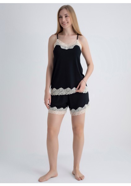 V Yaka Siyah Kadın Atlet 401WON-1118-201