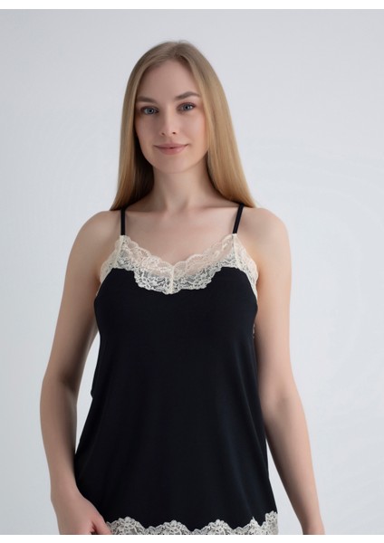 V Yaka Siyah Kadın Atlet 401WON-1118-201 fiyatları