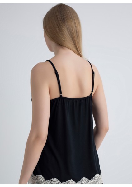 V Yaka Siyah Kadın Atlet 401WON-1118-201 fırsatları