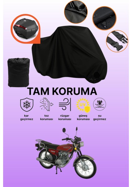 Siyah Arka Çanta Uyumlu Mondial 125 Uag Uyumlu Motosiklet Brandası, Koruyucu Örtü