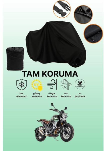 Siyah Jawa Rvm 500 Scrambler Uyumlu Motor Branda, Koruyucu Örtü, Motosiklet Brandası