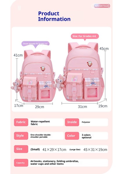 Yeni Okul Çantası Kız Ilkokul Kız Süper Hafif Büyük Kapasiteli Çocuk Okul Çantası (Yurt Dışından) indirimleri