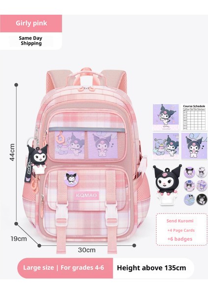 Yeni Ilkokul Öğrencileri Okul Çantası Damalı Kız Omurga Koruması Büyük Kapasiteli Sırt Çantaları (Yurt Dışından)