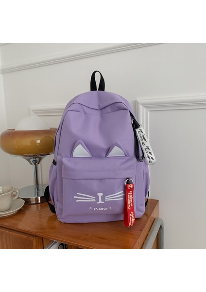 Karikatür Kedi Kolej Tarzı Omuz Çantası Ilkokul Öğrencileri Okul Çantası Hafif Kampüs Sırt Çantalarının Kore Versiyonu (Yurt Dışından)