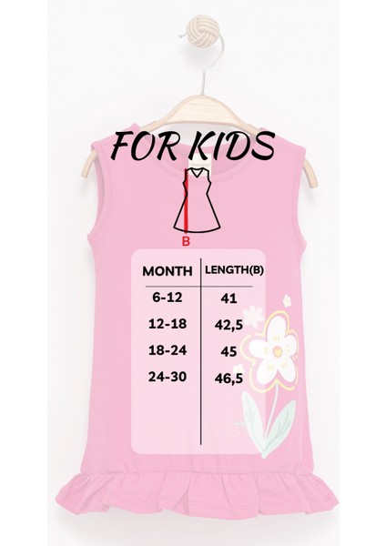 Kız Çocuk Fuşya Kolsuz Pamuklu Elbise - Çiçek Desenli Elbise Fırfırlı Etek Ucu fırsatları
