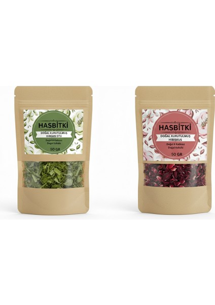 Hibiskus & Isırgan Otu Seti 2×50 G – Doğal Bitkisel Karışım