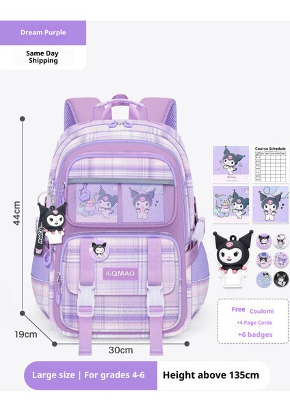 Yeni Ilkokul Öğrencileri Okul Çantası Damalı Kız Omurga Koruması Büyük Kapasiteli Sırt Çantaları (Yurt Dışından)