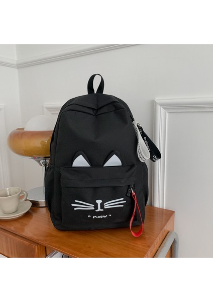 Karikatür Kedi Kolej Tarzı Omuz Çantası Ilkokul Öğrencileri Okul Çantası Hafif Kampüs Sırt Çantalarının Kore Versiyonu (Yurt Dışından)