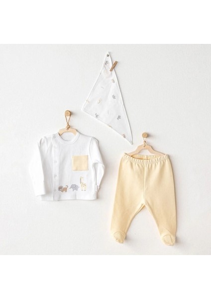 Litaetrend Andywawa AC25807 Side Snap Set Little King 3'lü Zıbın Set Yellow