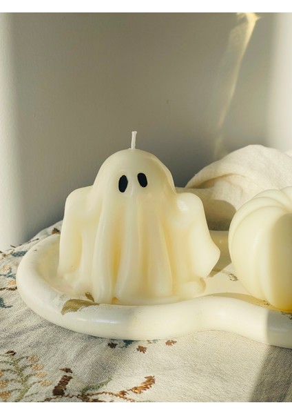 El Yapımı 3’lü Dekoratif Mum Seti – Hayalet Mum, Balkabağı Mum ve Mermer Dokulu Beton Tabak – Hediye ve Ev Dekorasyonu Seti modelleri